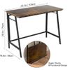 ASTARTH Folding Desk-40 Inch Writing Computer Desk, Space Saving Foldable Table, Modern Simple Style PC Table, Black Metal Frame-Home Office Desk, No Assembly Required, Rustic Brown view 3
