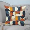 Throw Pillow Covers 20 x 20 Inches Set of 2 Retro Middle Ages Abstract Geometic Orange Blue Pattern Farmhouse Decorations Cushion Cover Zippered Square Pillowcase for Bedroom Living Room Sofa Couch view 4