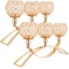 2 Pieces 3 Arms Crystal Candle Holders 3-Candle Candelabras Crystal Candelabra Stand for Table Centerpiece Dining Home Decor Wedding Party(Gold) view 1