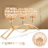 2 Pieces 3 Arms Crystal Candle Holders 3-Candle Candelabras Crystal Candelabra Stand for Table Centerpiece Dining Home Decor Wedding Party(Gold) view 2