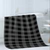 3PCS Bath Towel Set, Rural Black and Gray Geometric Lattice Towels Set for Bathroom Soft Shower Towels Absorbent Bathroom Towels Set(1 Bath Towel 1 Hand Towel 1 Washcloth) Minimalist Checkered Style view 3