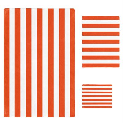 3 Piece Bath Towel Set, Orange and White Stripes Lines Luxury Towels Set for Bathroom Soft Bath Shower Towels Absorbent Bathroom Towels Set ( 1 Bath Towel, 1 Hand Towel, 1 Washcloth ) Minimalist Style