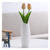homeemoh Nordic Style Plastic Vases Modern Ceramic Look Plastic Flower Vase for Centerpieces Table Decoration (A-White) view 2