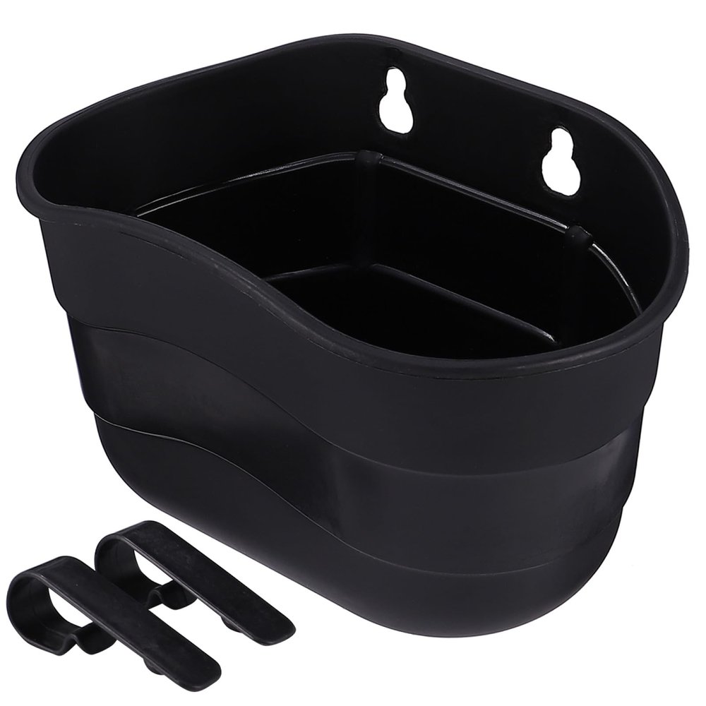 INOOMP 1pc Boy Girl Scooter Basket Plastic Hanging Bike Basket for Boy Girl Black Easy Attachment to Handlebar Convenient Storage for Scooters and