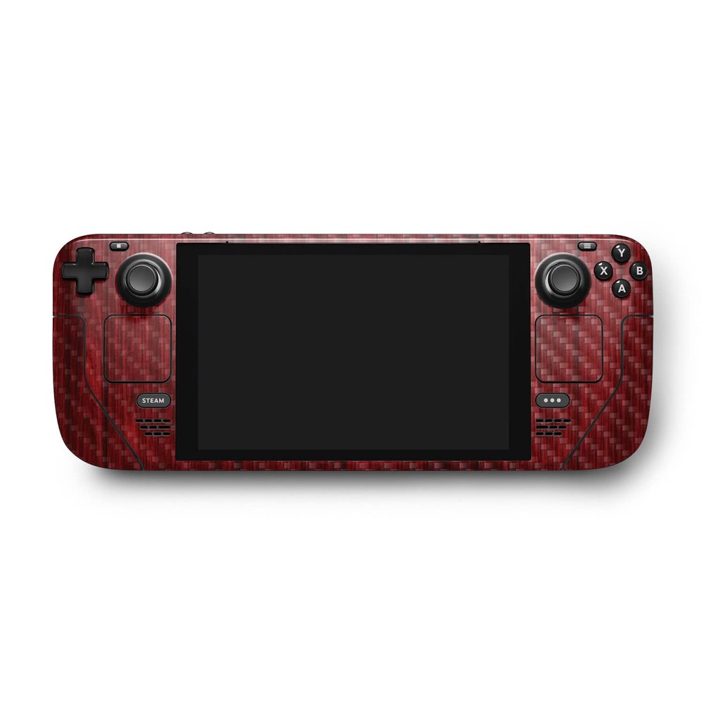 MightySkins Carbon Fiber Skin Compatible with Valve Steam Deck - Cherry Grain | Protective, Durable Textured Carbon Fiber Finish | Easy to Apply, Remove, and Change Styles | Made in The USA