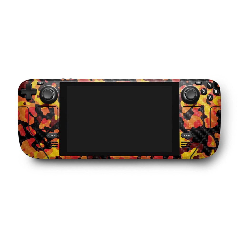 MightySkins Carbon Fiber Skin Compatible with Valve Steam Deck - Warm Modern Camo | Protective, Durable Textured Carbon Fiber Finish | Easy to Apply, Remove, and Change Styles | Made in The USA