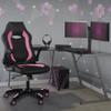 Aon Archeus Ergonomic Gaming Office Chair  High-Back Racing-Style Gamer Seat w/Lumbar Support, Tilt Recline & Flip-Up Arms  Comfortable PC Chair  Black/Pink view 2