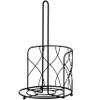 Basicwise Black Iron Paper Towel Holder Stand - Countertop Dispenser with Weighted Non-Slip Base, Raised Frame, Fits Jumbo Rolls, Durable Freestanding Design for Kitchen, Bathroom, 7x7x12.25 in view 1