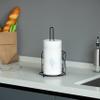 Basicwise Black Iron Paper Towel Holder Stand - Countertop Dispenser with Weighted Non-Slip Base, Raised Frame, Fits Jumbo Rolls, Durable Freestanding Design for Kitchen, Bathroom, 7x7x12.25 in view 2