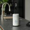 Basicwise Black Iron Paper Towel Holder Stand - Countertop Dispenser with Weighted Non-Slip Base, Raised Frame, Fits Jumbo Rolls, Durable Freestanding Design for Kitchen, Bathroom, 7x7x12.25 in view 3