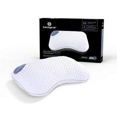 Bedgear Balance Cuddle Curve Performance Pillow - Size 0.0 - Moisture-Wicking Pillow for Side Sleepers - Medium Firmness Bed Pillow- Hypoallergenic, Washable Removable Cover - 20" W x 26" L x 4.75" H