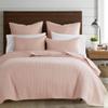 Levtex Home Cross Stitch Reversible King/Cal King Quilt Set (106x92in) and 2 Pillow Shams (36x20in) - Stitch Texture - Blush - Cotton King Size Quilt Bedding Set - Lightweight Soft Pre-Washed view 1