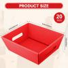 Fainne 20 Pcs Graduation Gift Baskets 10" x 8" Empty Kraft Cardboard Baskets with Handles Bulk Empty Gift Trays Containers for Wedding Graduation Easter Basket Stuffer Decor(Red) view 2