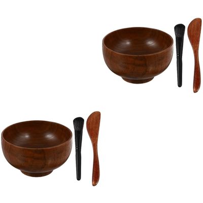 Beaupretty 2sets Mask Bowl Set Mask Mixing Kit Brush and Spatula for Home Facials Easy to Clean and Store for Homemade Skincare