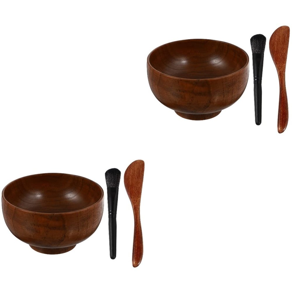 Beaupretty 2sets Mask Bowl Set Mask Mixing Kit Brush and Spatula for Home Facials Easy to Clean and Store for Homemade Skincare