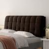 ZZYK Fleece Back Cushion Headboard Backrest Reading Pillow Large Wedge Lumbar Bolster Upholstered Bed Headboard Cover for Full Twin Queen Size Bed,Coffee,Paste 59"/150cm view 1