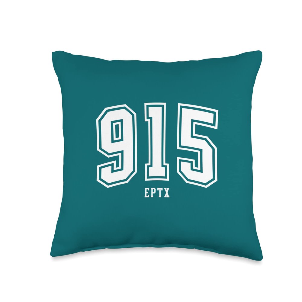 915 El Paso TX Classic Athletic Design Throw Pillow