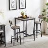 3 Piece Bar Table Set, Counter Height Pub Table with 2 PU Padded Chairs with Backrest, Space Saving Pub Bistro Table Dining Table Set for 2, for Kitchen Breakfast Nook Restaurant view 1
