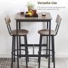 3 Piece Bar Table Set, Counter Height Pub Table with 2 PU Padded Chairs with Backrest, Space Saving Pub Bistro Table Dining Table Set for 2, for Kitchen Breakfast Nook Restaurant view 4