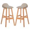 Bar Stools with Low Back, Wooden Fixed Height Bar Chairs Set of 2, Counter Height Breakfast Stool, Barstools for Kitchen Island, Recreation Room or Game Room view 1