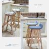 Bar Stools with Low Back, Wooden Fixed Height Bar Chairs Set of 2, Counter Height Breakfast Stool, Barstools for Kitchen Island, Recreation Room or Game Room view 3