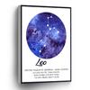 PUCHYUCT Leo Canvas Wall Art 12 Zodiac Poster Leo Constellation Print Space Art Christmas Gift Posters Stretched and Framed Ready to Hang for living room,bedroom,classroom etc (16" X 24") view 1