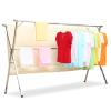 HUHJYUGE Clothes Drying Rack Folding Indoor Small Space 59in, Laundry Drying Rack Portable Clothes Storage, Stainless Steel Garment Rack, with Gravity Lock Device, for Outdoor view 1