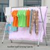 HUHJYUGE Clothes Drying Rack Folding Indoor Small Space 59in, Laundry Drying Rack Portable Clothes Storage, Stainless Steel Garment Rack, with Gravity Lock Device, for Outdoor view 2