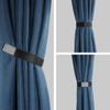 Magnetic Curtain Tiebacks 2 Pcs Leather Curtain Outdoor Ties Modern Tie Backs Drapes Curtains Buckle Drapery Holdbacks for Home Office Cafe Balcony Decor(Black) view 3