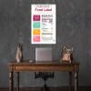 3 Steps to Understand and Read Food Labels - Nutrition Facts Label Poster 18x24" Laminated - Food Label Poster view 2