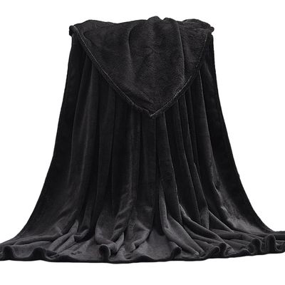 YingShi Art Fiber Polyester Coral Fleece Blanket,Black 50cmx70cm, Suitable for All Seasons.