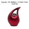 KEEPSAKE COMPANY White Teardrop Small Urns for Human Ashes/Mini Urn with Sky Blue Heart/Cremation Keepsakes for Ashes/Ash Holders (Red - Silver, Small - S (15 Cu in)) view 3