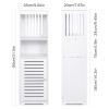 Small Bathroom Storage Cabinet, White Floor Standing Storage Cabinet Home Furniture Shelf,Suitable for Toilet Bedroom Kitchen Living Room (W/PJ) view 3
