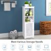 Small Bathroom Storage Cabinet, White Floor Standing Storage Cabinet Home Furniture Shelf,Suitable for Toilet Bedroom Kitchen Living Room (W/PJ) view 4