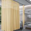 Fcosie 12ft Wide x 7ft Long Bean Pinch Pleat Hospital Privacy Curtains for Room Divider/Partitions - Extra Wide Medical Divider Curtains with Mesh Top - Beauty Salon Lab SPA Cubicle Curtain, 1 PC view 1