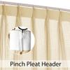 Fcosie 12ft Wide x 7ft Long Bean Pinch Pleat Hospital Privacy Curtains for Room Divider/Partitions - Extra Wide Medical Divider Curtains with Mesh Top - Beauty Salon Lab SPA Cubicle Curtain, 1 PC view 2