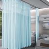Fcosie 12ft W x 7ft L Light Blue Pinch Pleat Hospital Privacy Curtains for Room Divider/Partitions - Extra Wide Medical Divider Curtains with Mesh Top - Beauty Salon Lab SPA Cubicle Curtain, 1 PC view 1