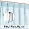Fcosie 12ft W x 7ft L Light Blue Pinch Pleat Hospital Privacy Curtains for Room Divider/Partitions - Extra Wide Medical Divider Curtains with Mesh Top - Beauty Salon Lab SPA Cubicle Curtain, 1 PC view 2