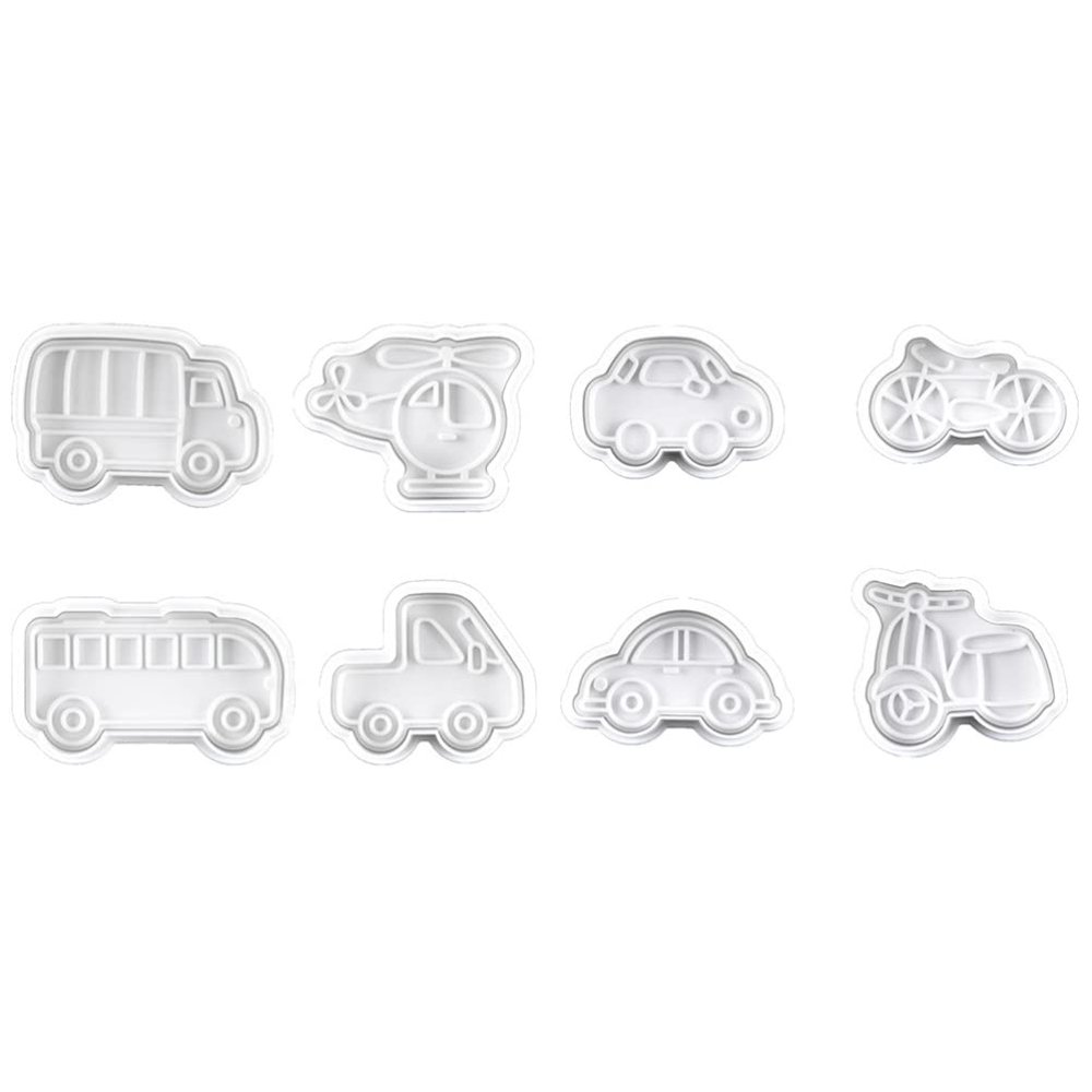 8pcs Traffic Tool Style Cookie Cutters Food-grade Baking Molds for Fun Biscuit Making for Family and Friends Baking Activities