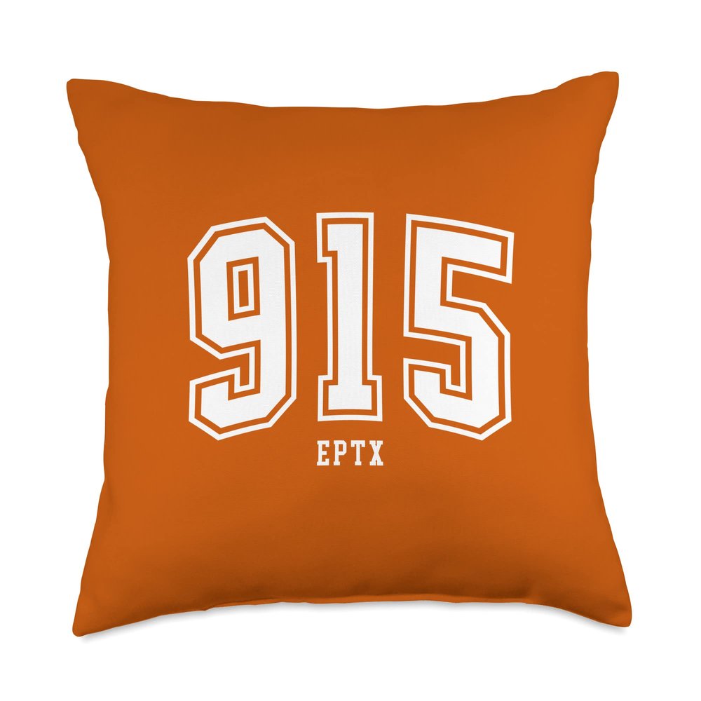 915 El Paso TX Classic Athletic Design Throw Pillow