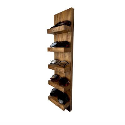 Wooden Sunglasses Shelf | Floating Shelf | Entryway Organization | Eyeglass Rack | Storage | Quality Wall Mounted Shelving (5 Shelf, White)