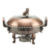 YIEOTM Round Chafing Dish, Stainless Steel Catering Buffet Warmer Set with Food Pans, Aluminum Stand, Visible Pot Lid and Fuel Holders view 1