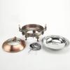YIEOTM Round Chafing Dish, Stainless Steel Catering Buffet Warmer Set with Food Pans, Aluminum Stand, Visible Pot Lid and Fuel Holders view 3