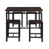 5 Piece Bar Table Set, Modern Counter Height Dining Table and Chairs Set for 4, Wood Kitchen Table and 4 Bar Stools for Small Spaces, Apartment, Pub, Dining Room (Espresso) view 3