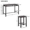 5 Piece Bar Table Set, Modern Counter Height Dining Table and Chairs Set for 4, Wood Kitchen Table and 4 Bar Stools for Small Spaces, Apartment, Pub, Dining Room (Espresso) view 4