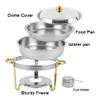 YIEOTM Round Chafing Dishes Full Size Stainless Steel Chafers and Buffet Warmers Sets with Water Pan, Food Pan, Fuel Holder and Lid / 2 Packs view 2