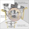 YIEOTM Round Chafing Dishes Full Size Stainless Steel Chafers and Buffet Warmers Sets with Water Pan, Food Pan, Fuel Holder and Lid / 2 Packs view 3