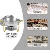 YIEOTM Round Chafing Dishes Full Size Stainless Steel Chafers and Buffet Warmers Sets with Water Pan, Food Pan, Fuel Holder and Lid / 2 Packs view 4