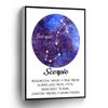 Scorpio Canvas Wall Art Zodiac Poster Scorpio Constellation Print Astronomy Art Birthday Gift Posters Stretched and Framed Ready to Hang for living room,bedroom,classroom etc (16" X 24") view 1