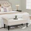 Alunaune Upholstered Storage Bench for Bedroom End of Bed Bench Ottoman, Tufted Entryway Bench Settee, Faux Leather Footstool with Arms for Living Room-White view 1